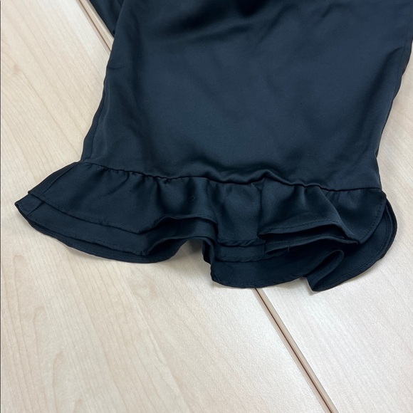 Victoria's Secret Intimates & Sleepwear Black Satin Ruffles hem women’s Pants XL - Picture 10 of 12